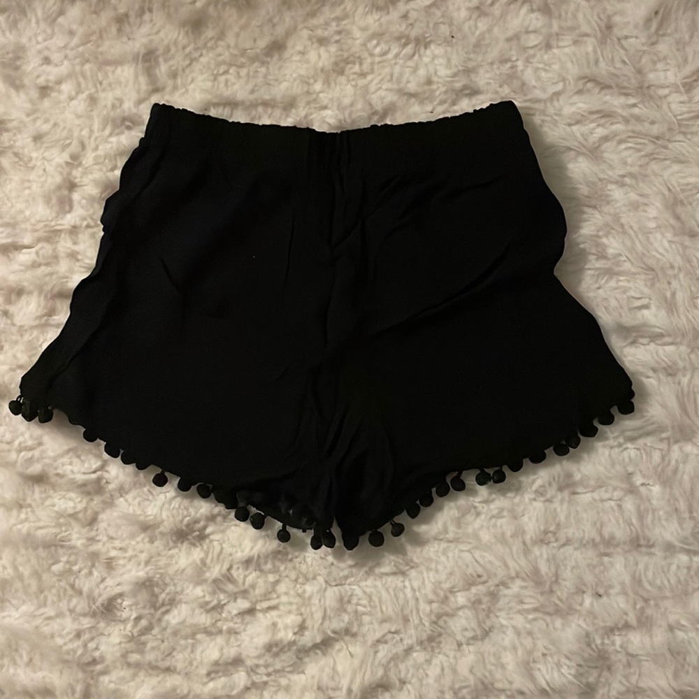 Black tassel shorts